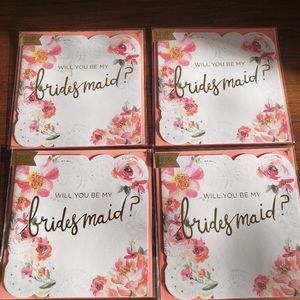Bridesmaid card a set of 4